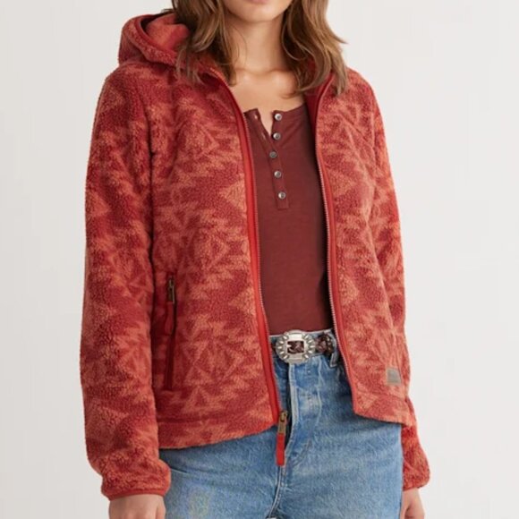 Pendleton Sacred Star Burnt Red Fleece Hooded Jacket XL NWT   THINK FALL! - Picture 1 of 6